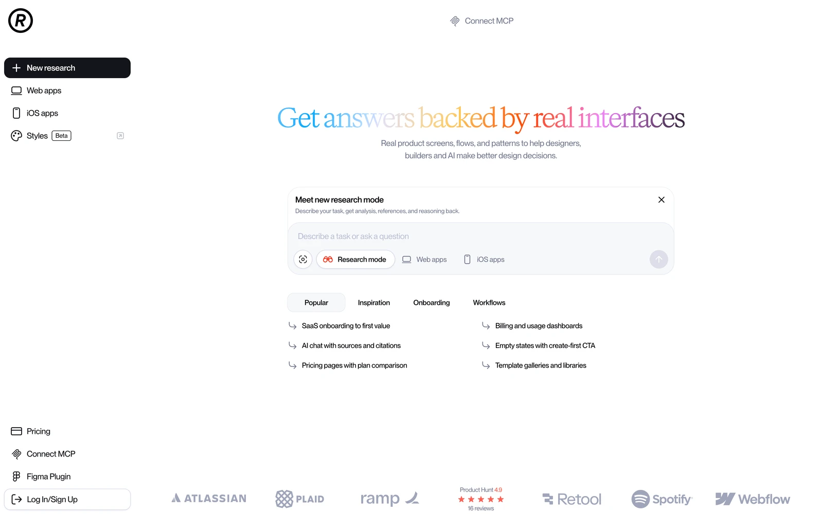 Top screenshot of Refero.design