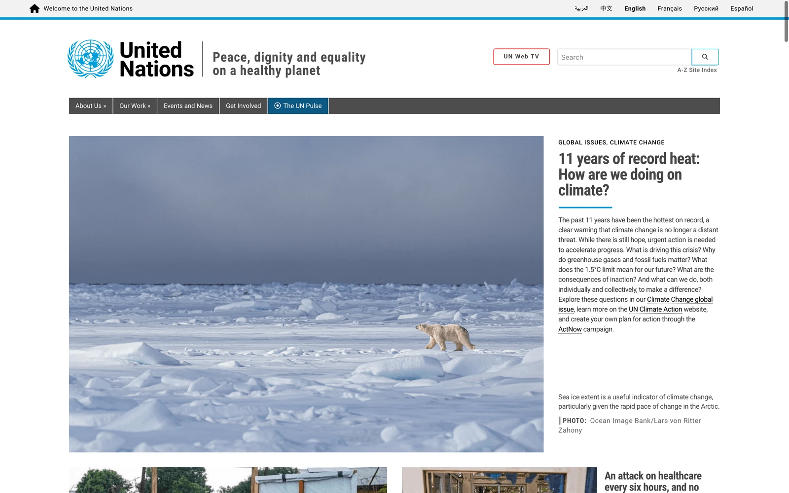 Top screenshot of UN.org