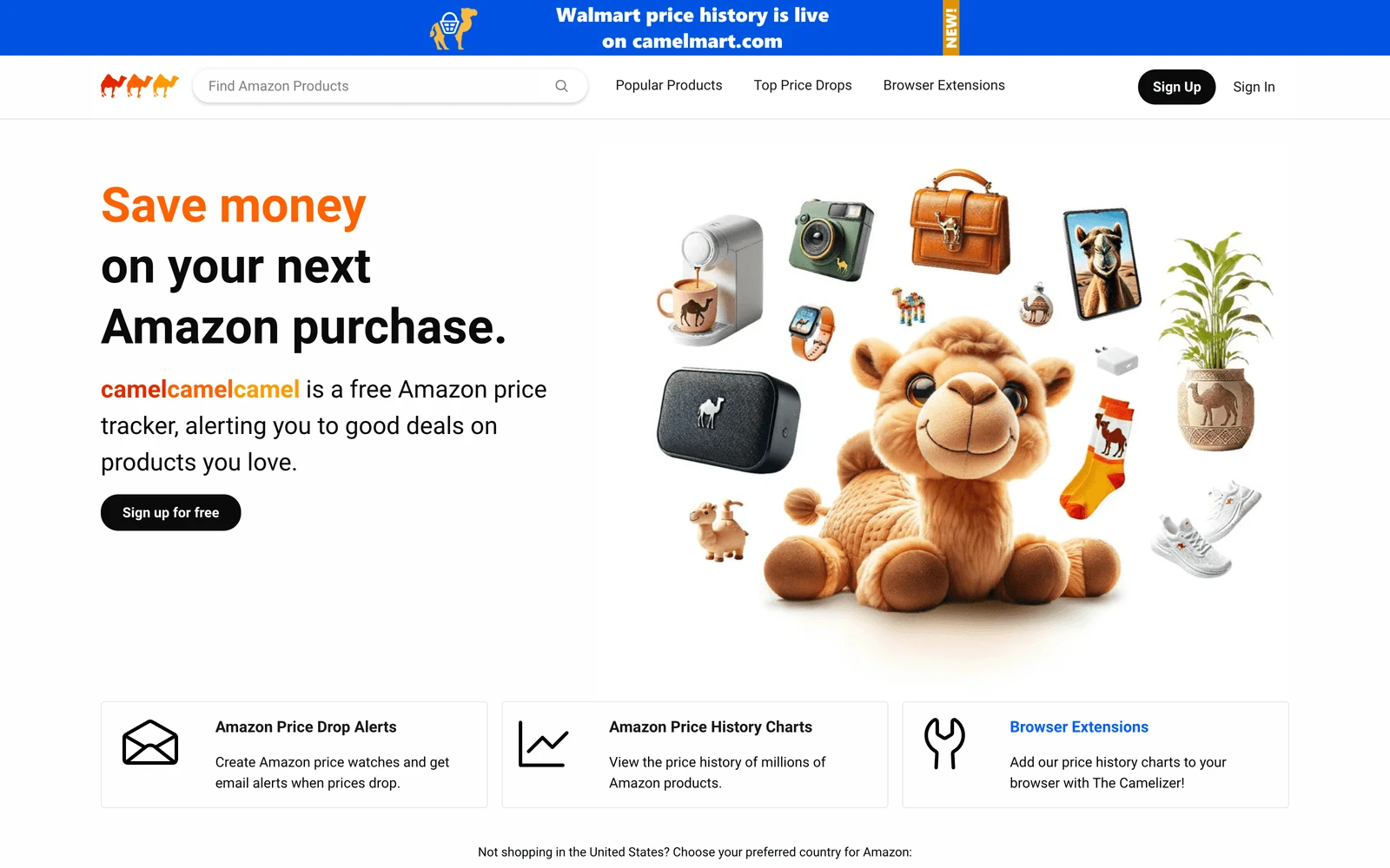 Top screenshot of CamelCamelCamel.com