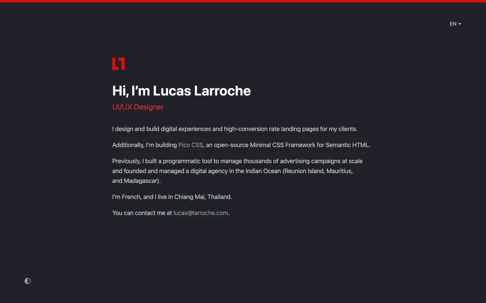 Screenshot of LucasLarroche.com
