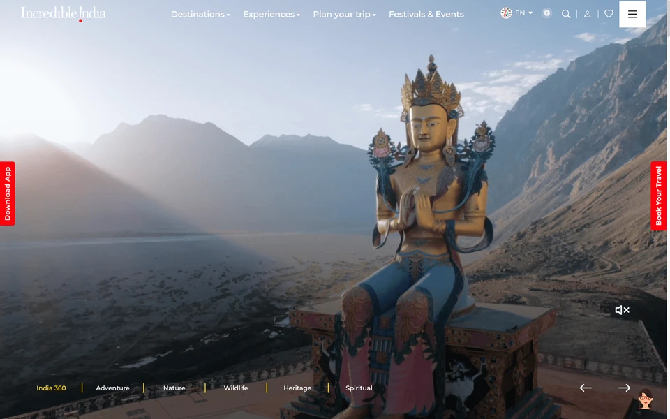 Screenshot of IncredibleIndia.gov.in