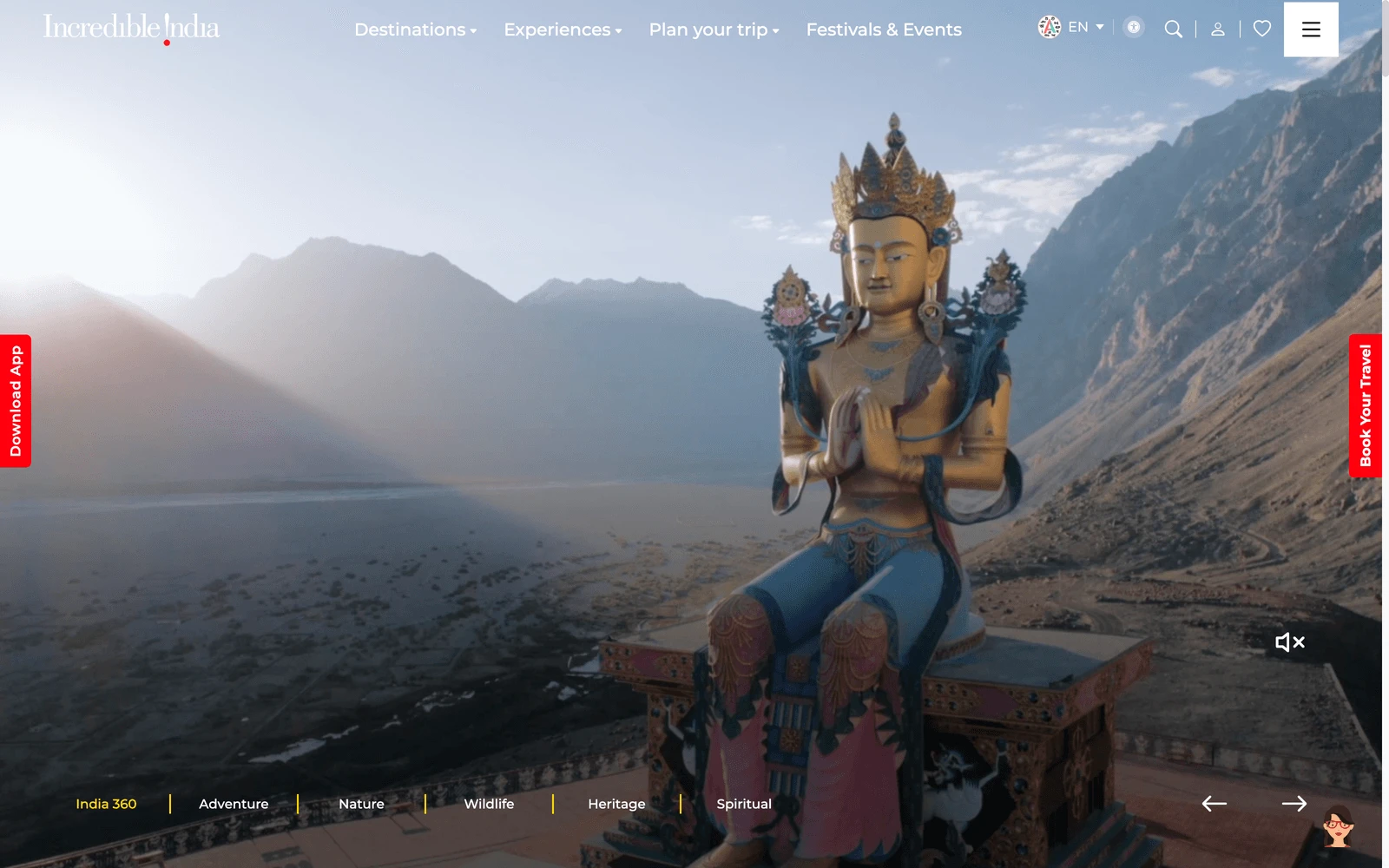 Top screenshot of IncredibleIndia.gov.in