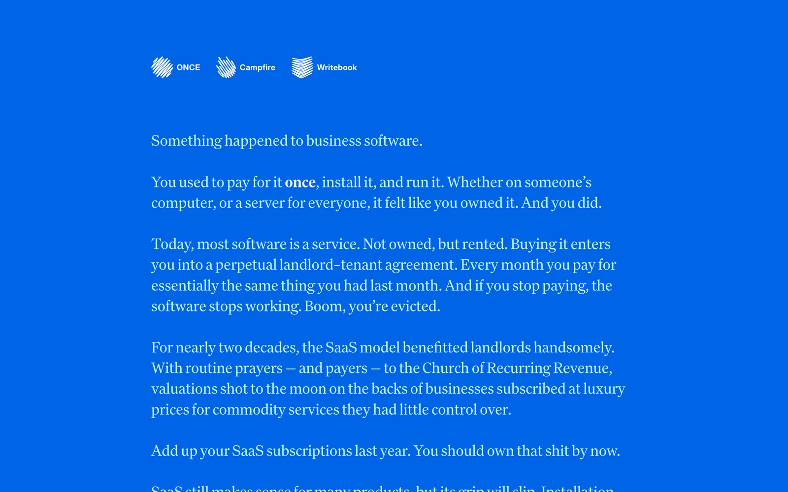 Top screenshot of Once.com