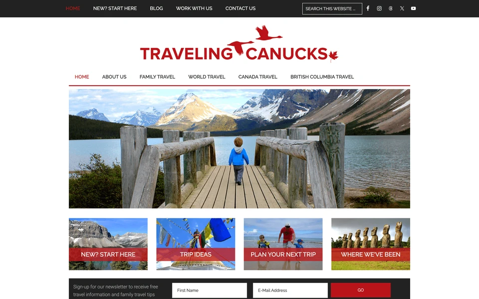 Screenshot of TravelingCanucks.com