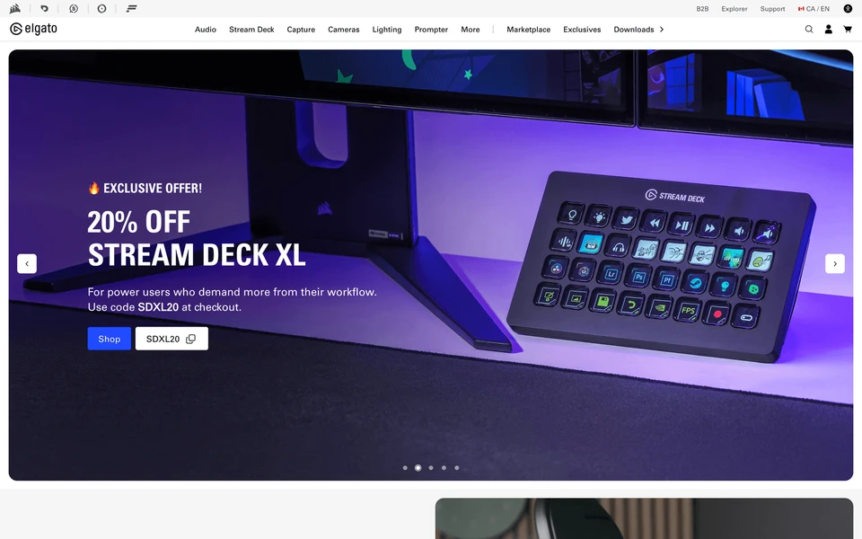 Screenshot of Elgato.com