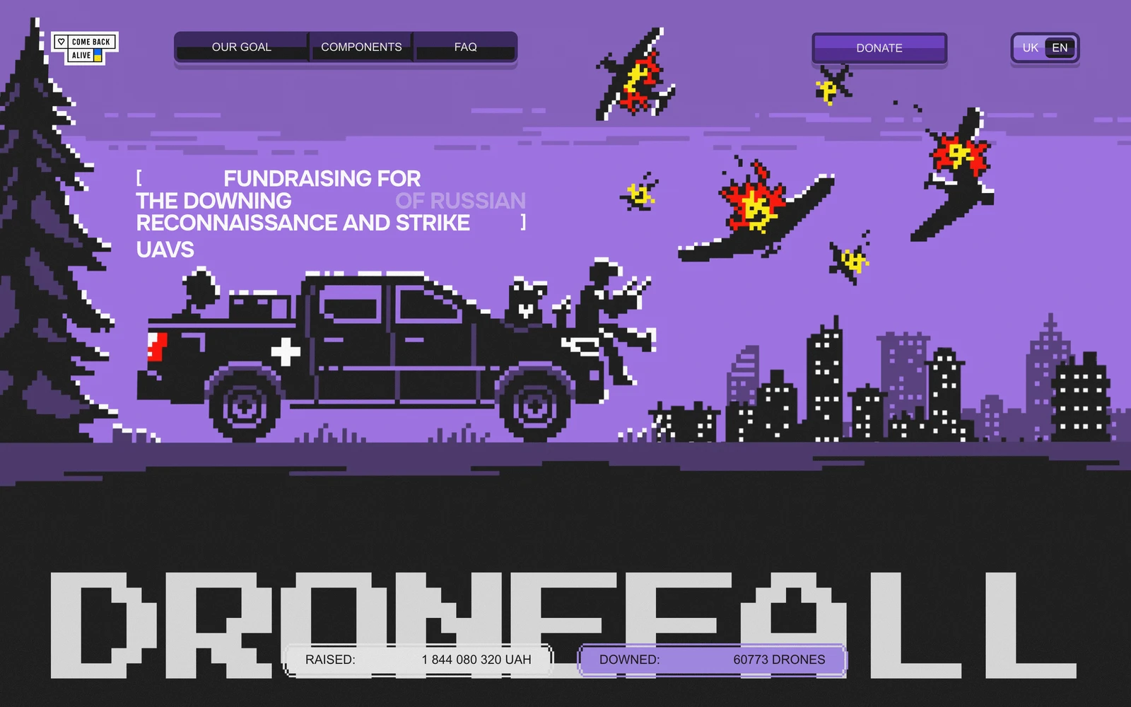 Top screenshot of SaveLife.in.ua Dronefall