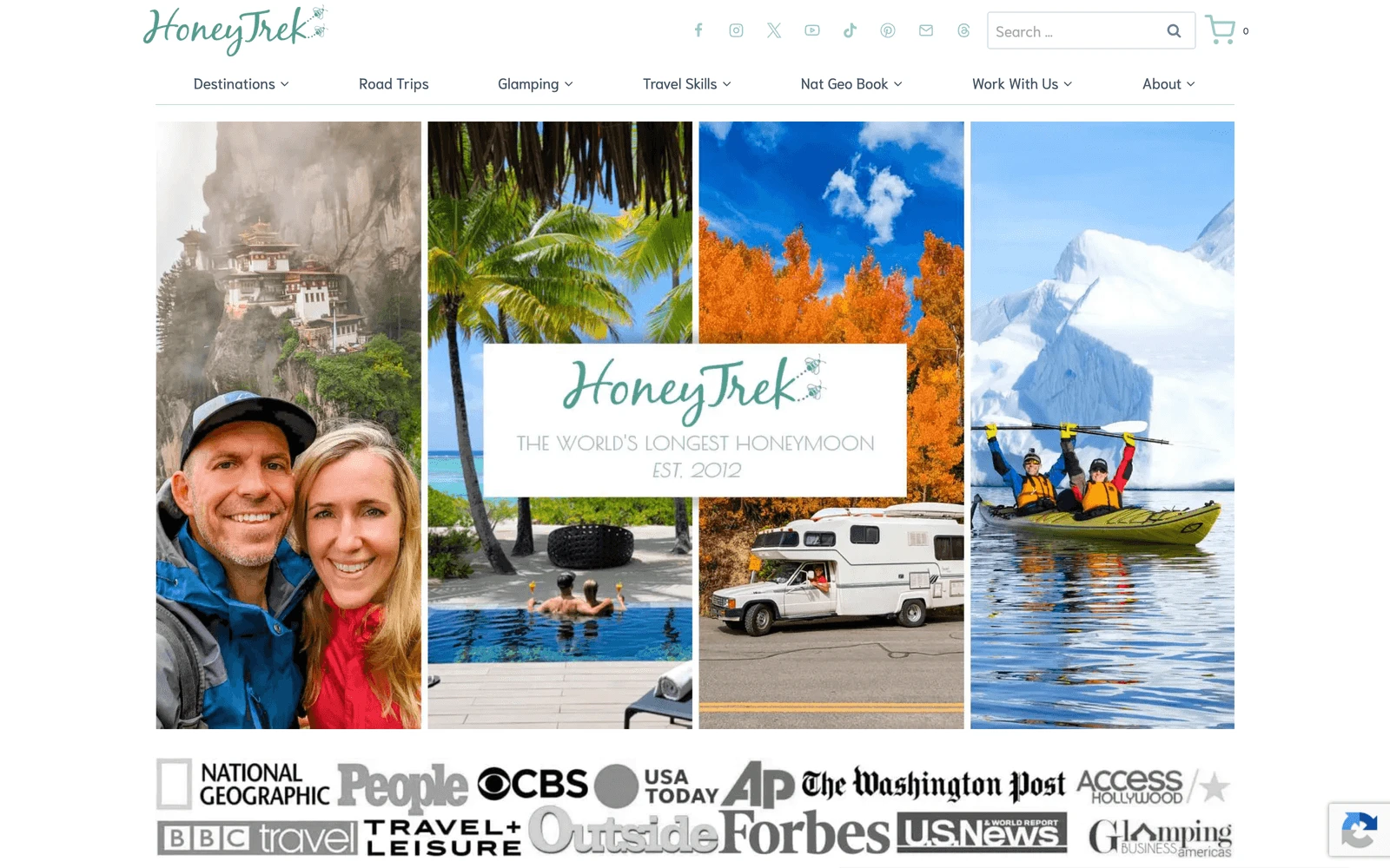 Top screenshot of HoneyTrek.com
