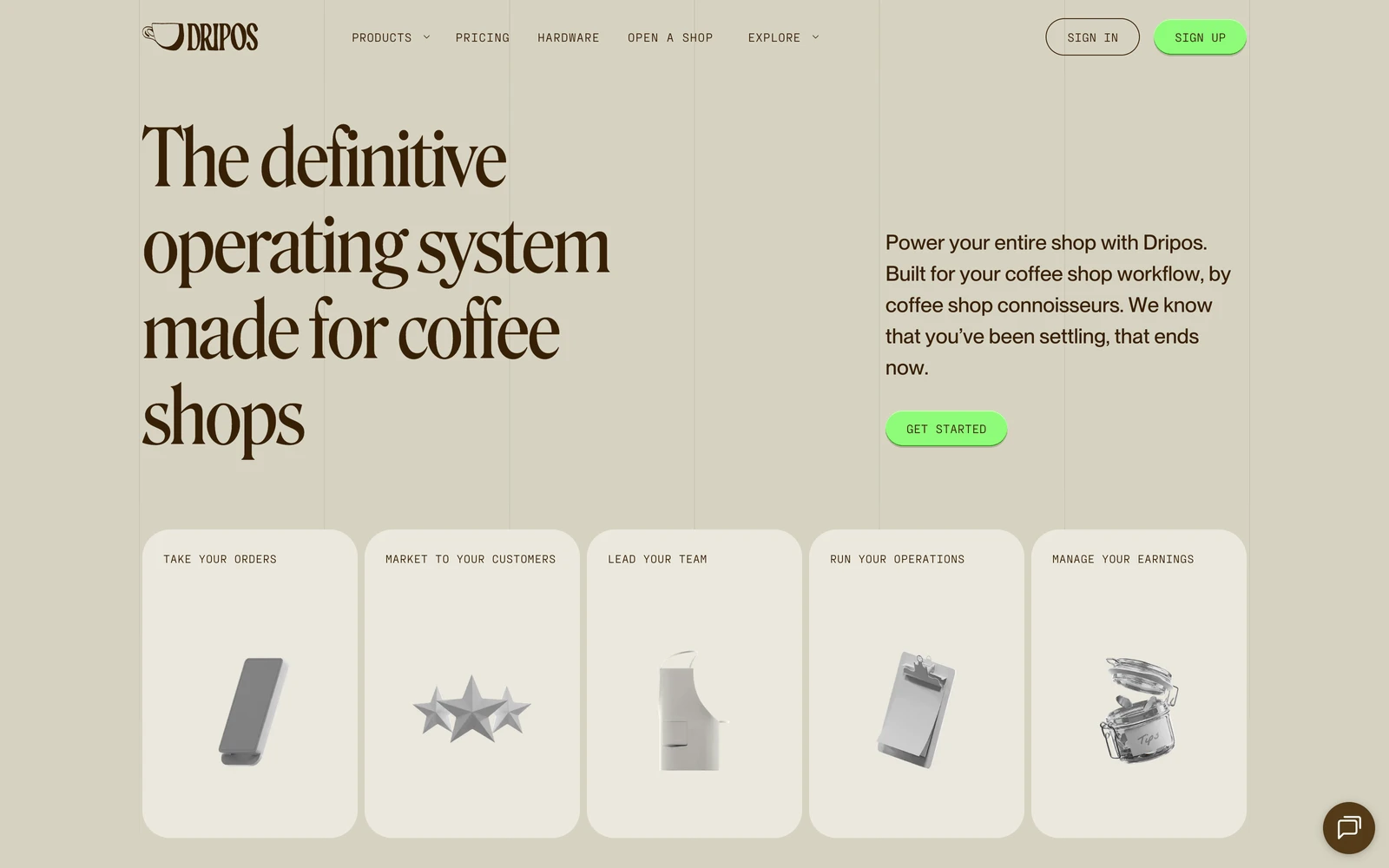 Top screenshot of Dripos.com