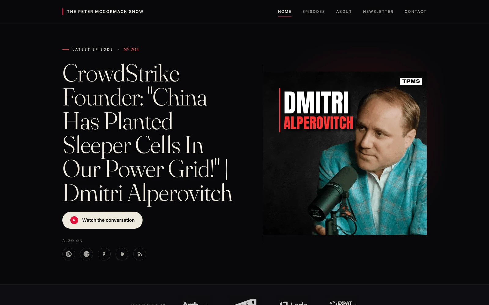 Top screenshot of PeterMcCormack.com