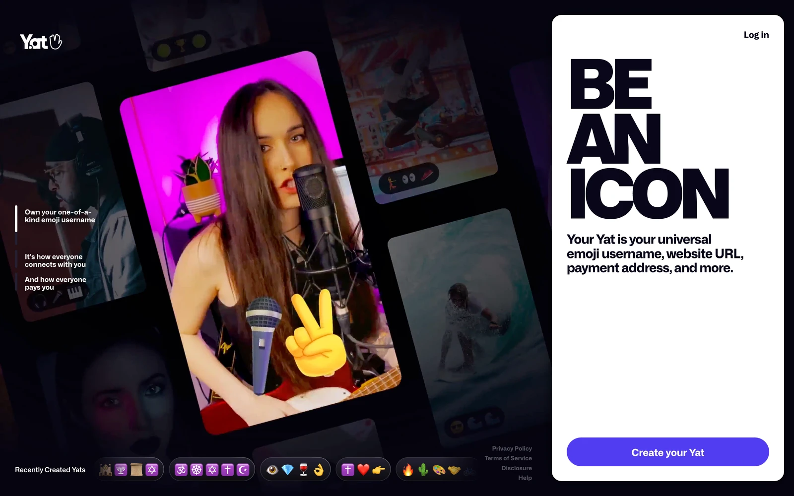 Top screenshot of Y.at