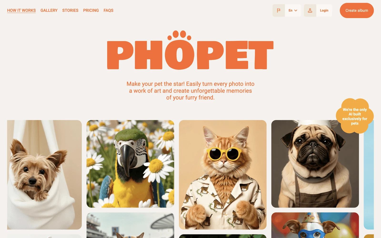 Top screenshot of Phopet.com