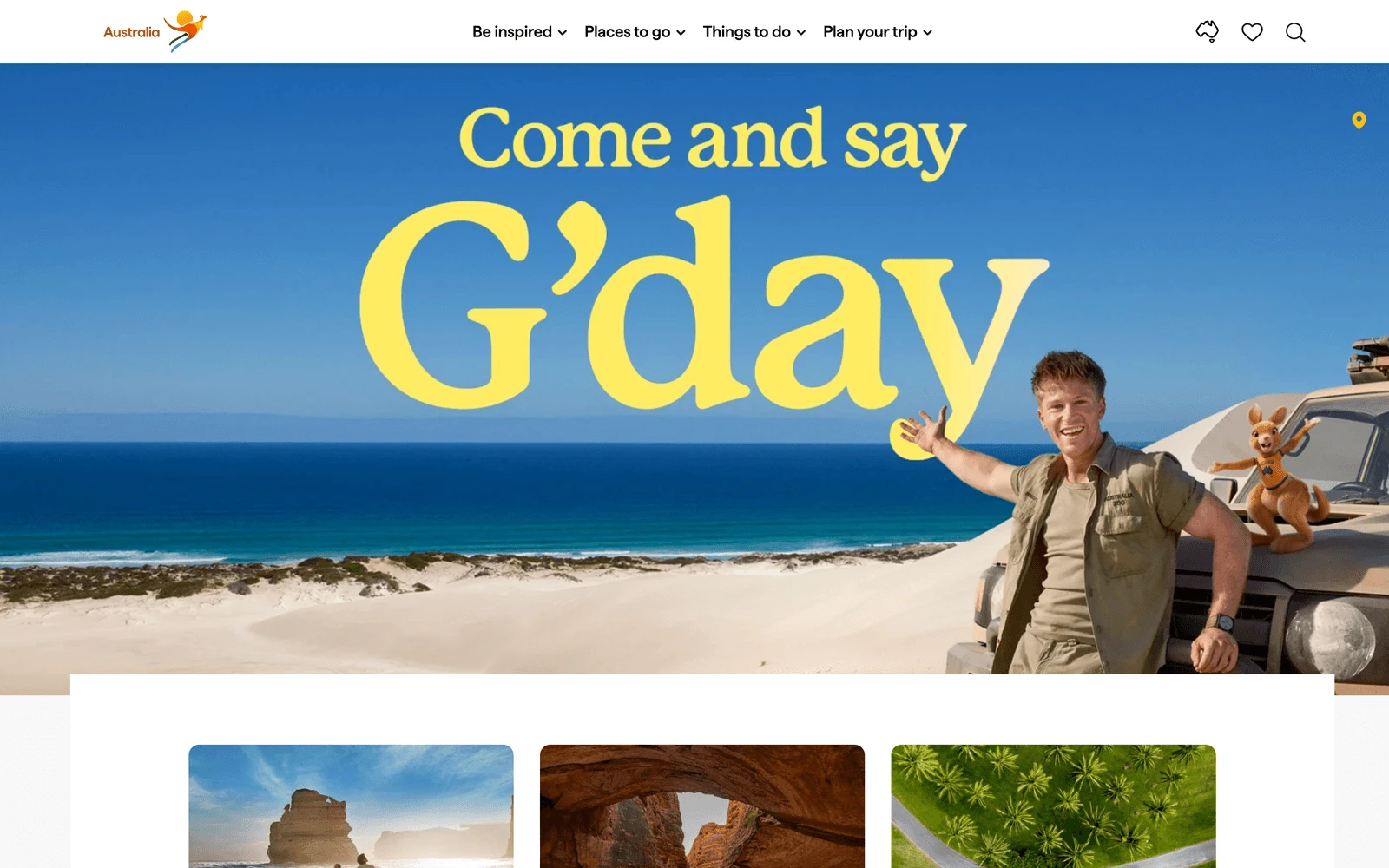 Top screenshot of Australia.com
