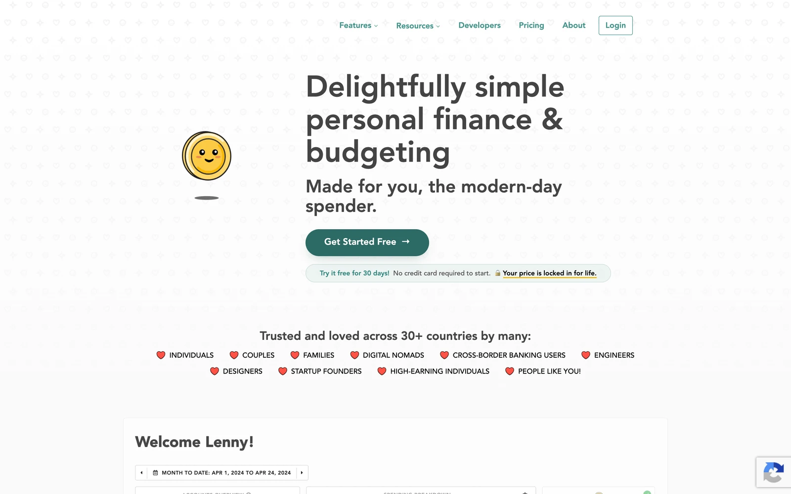 Top screenshot of LunchMoney.app