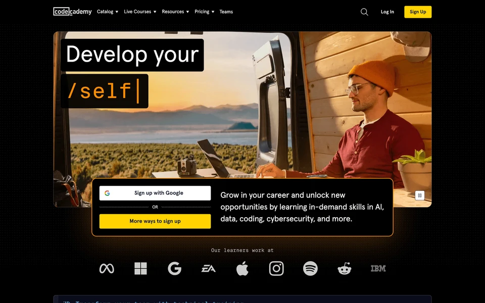 Screenshot of Codecademy.com