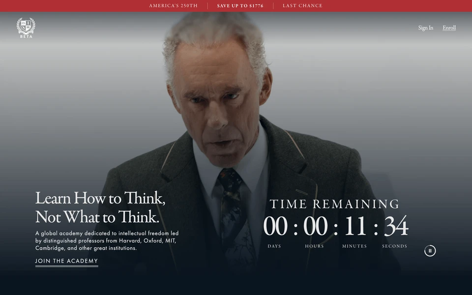 Screenshot of PetersonAcademy.com