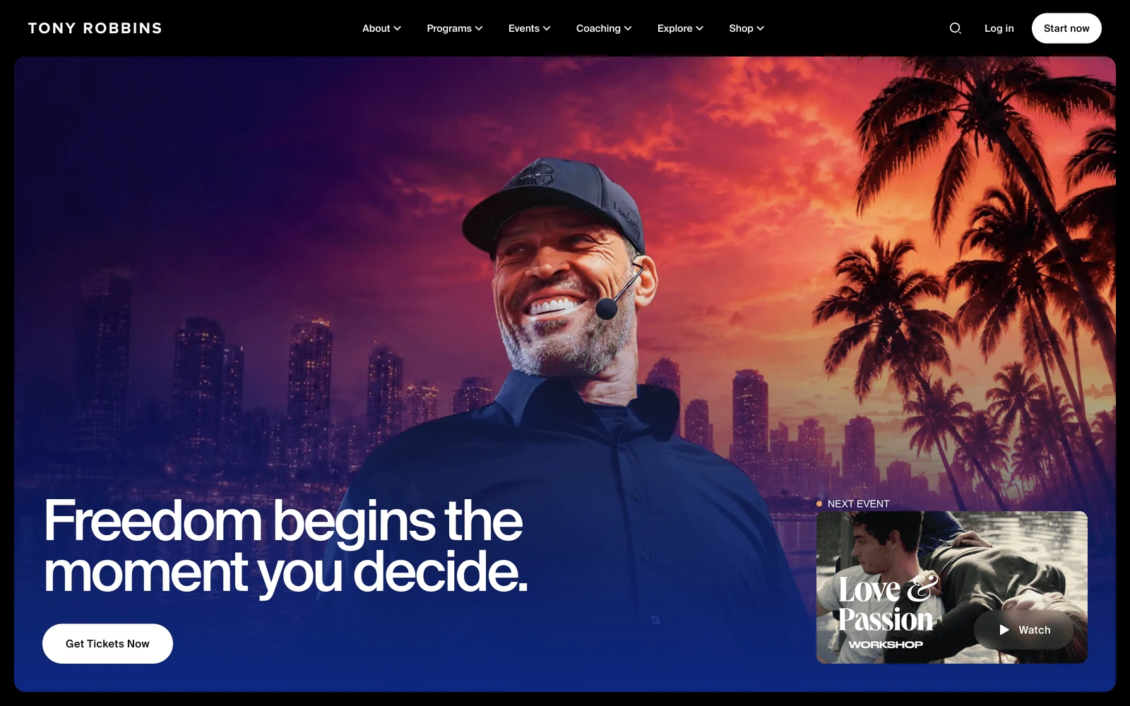Top screenshot of TonyRobbins.com