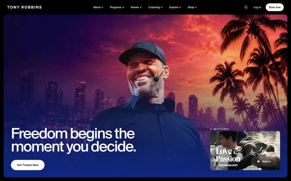 Screenshot of TonyRobbins.com