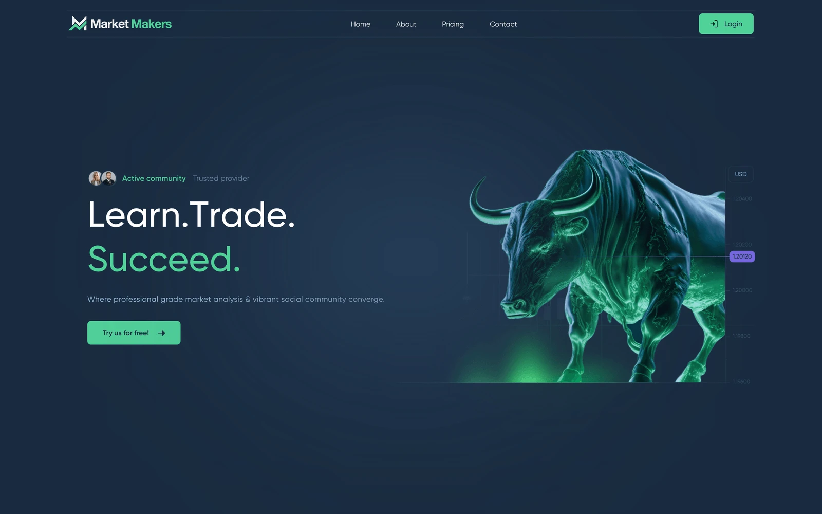 Top screenshot of MarketMakers.trade