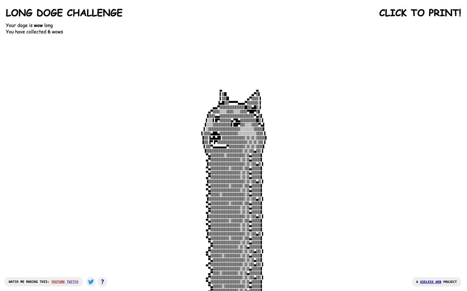Top screenshot of LongDogeChallenge.com