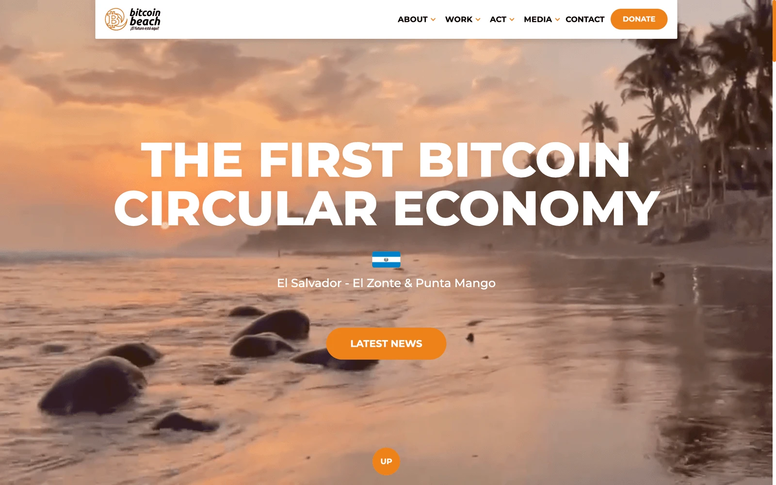 Top screenshot of BitcoinBeach.com