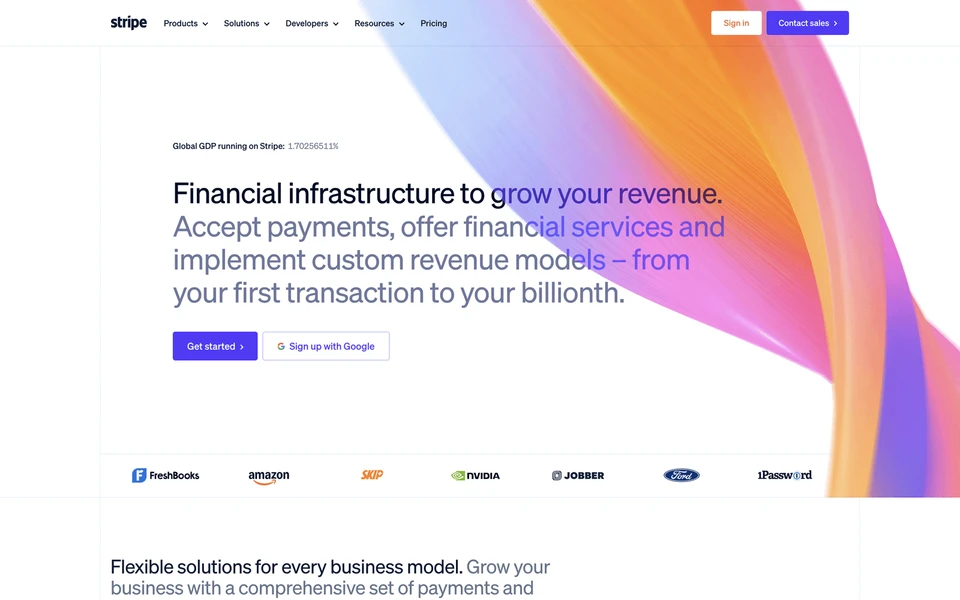 Screenshot of Stripe.com