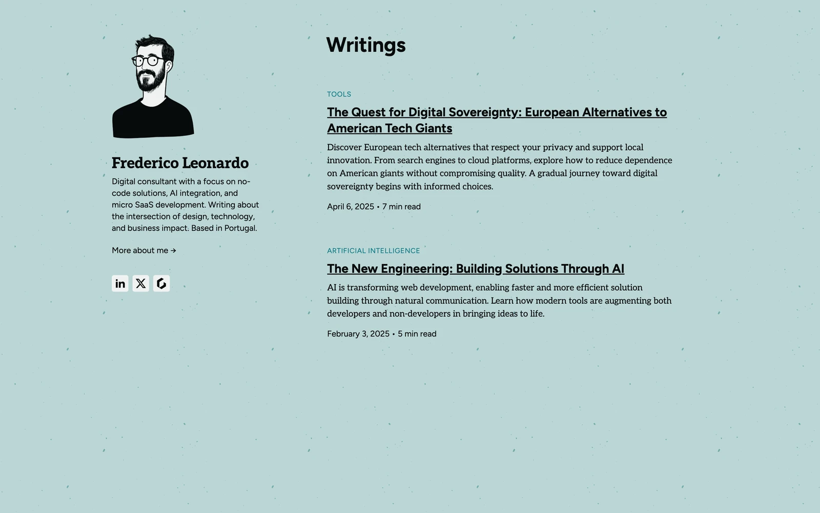 Top screenshot of FredericoLeonardo.com