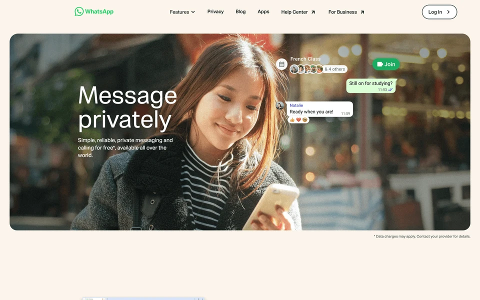 Screenshot of WhatsApp.com