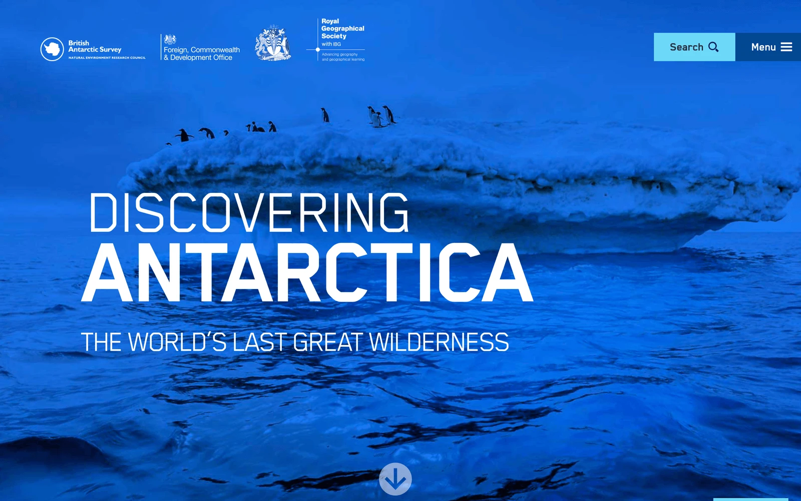 Top screenshot of DiscoveringAntarctica.org.uk