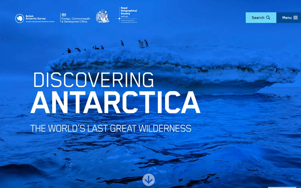 Screenshot of DiscoveringAntarctica.org.uk
