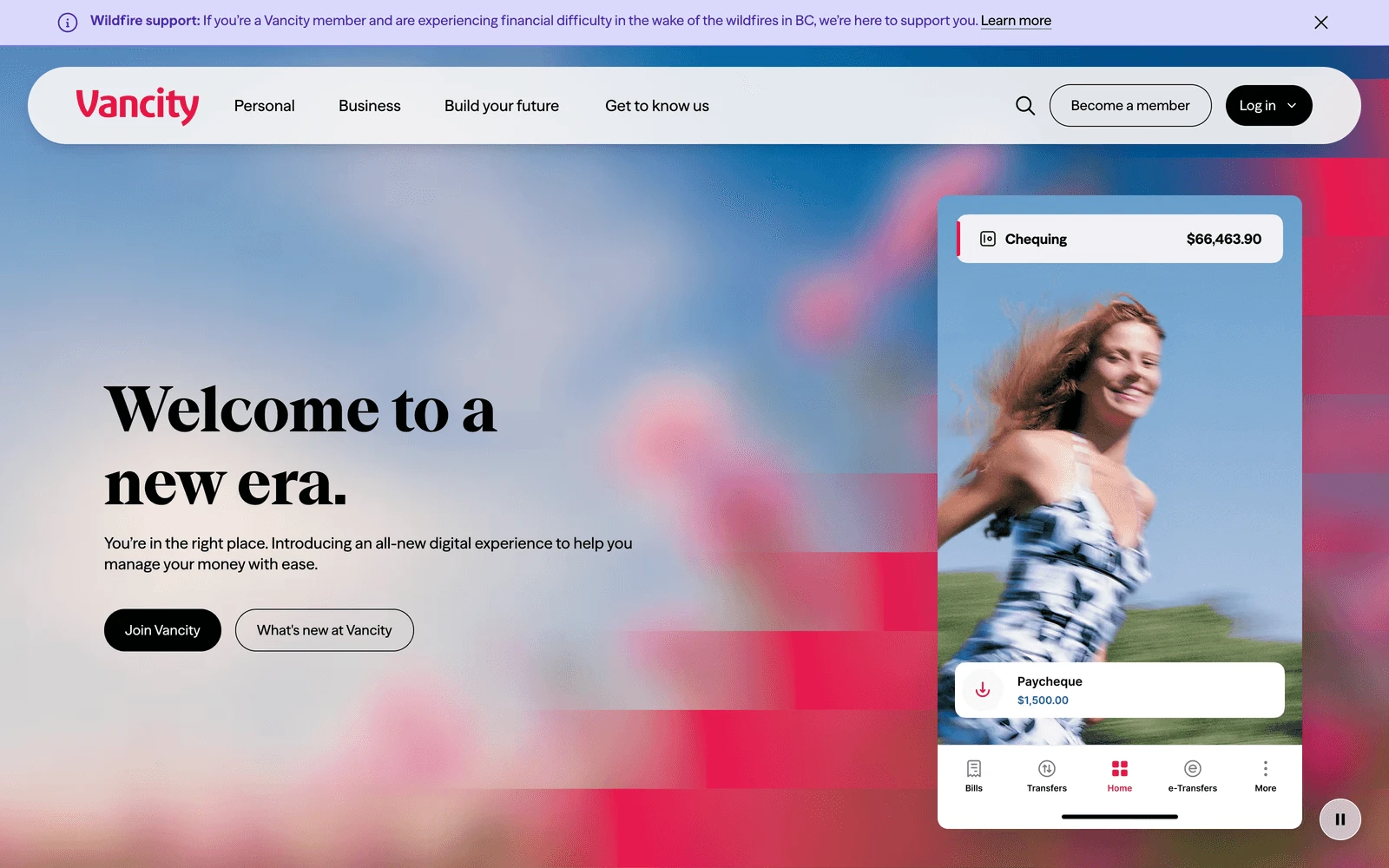 Top screenshot of Vancity.com