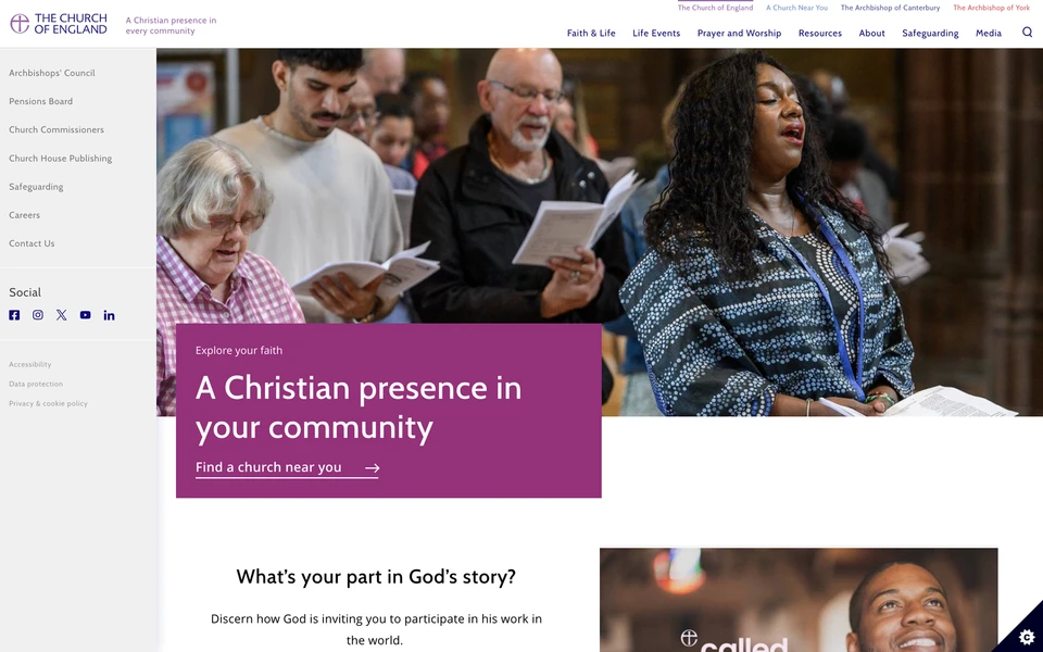 Screenshot of ChurchOfEngland.org