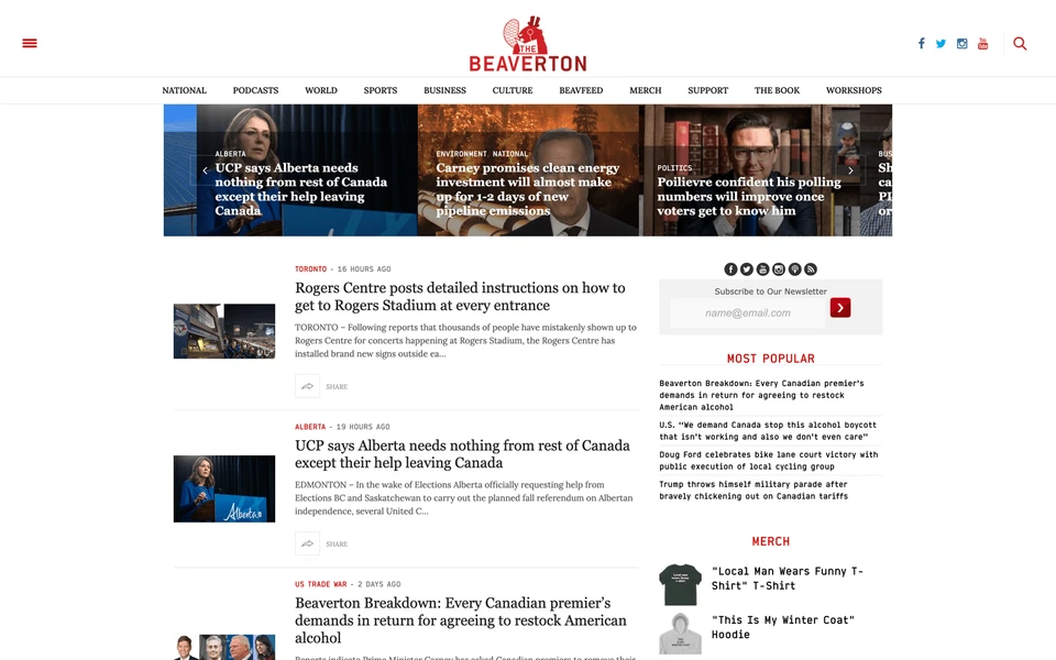Screenshot of TheBeaverton.com