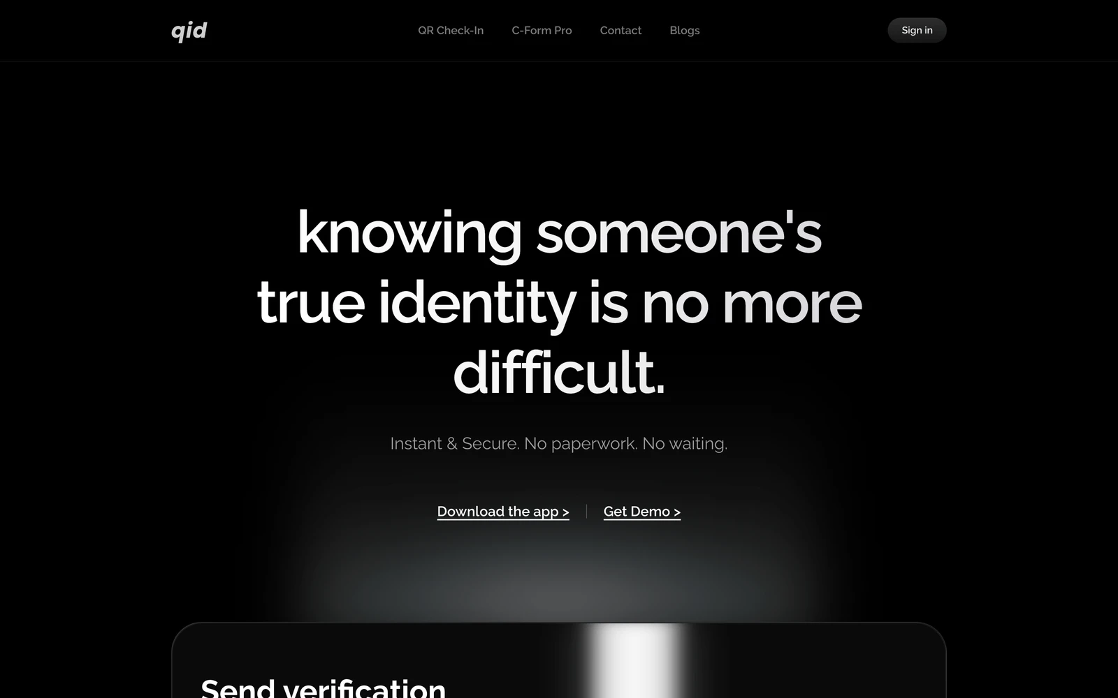 Top screenshot of OneQID.com