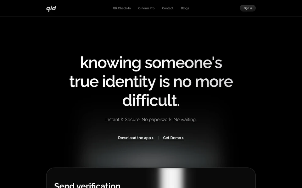 Screenshot of OneQID.com