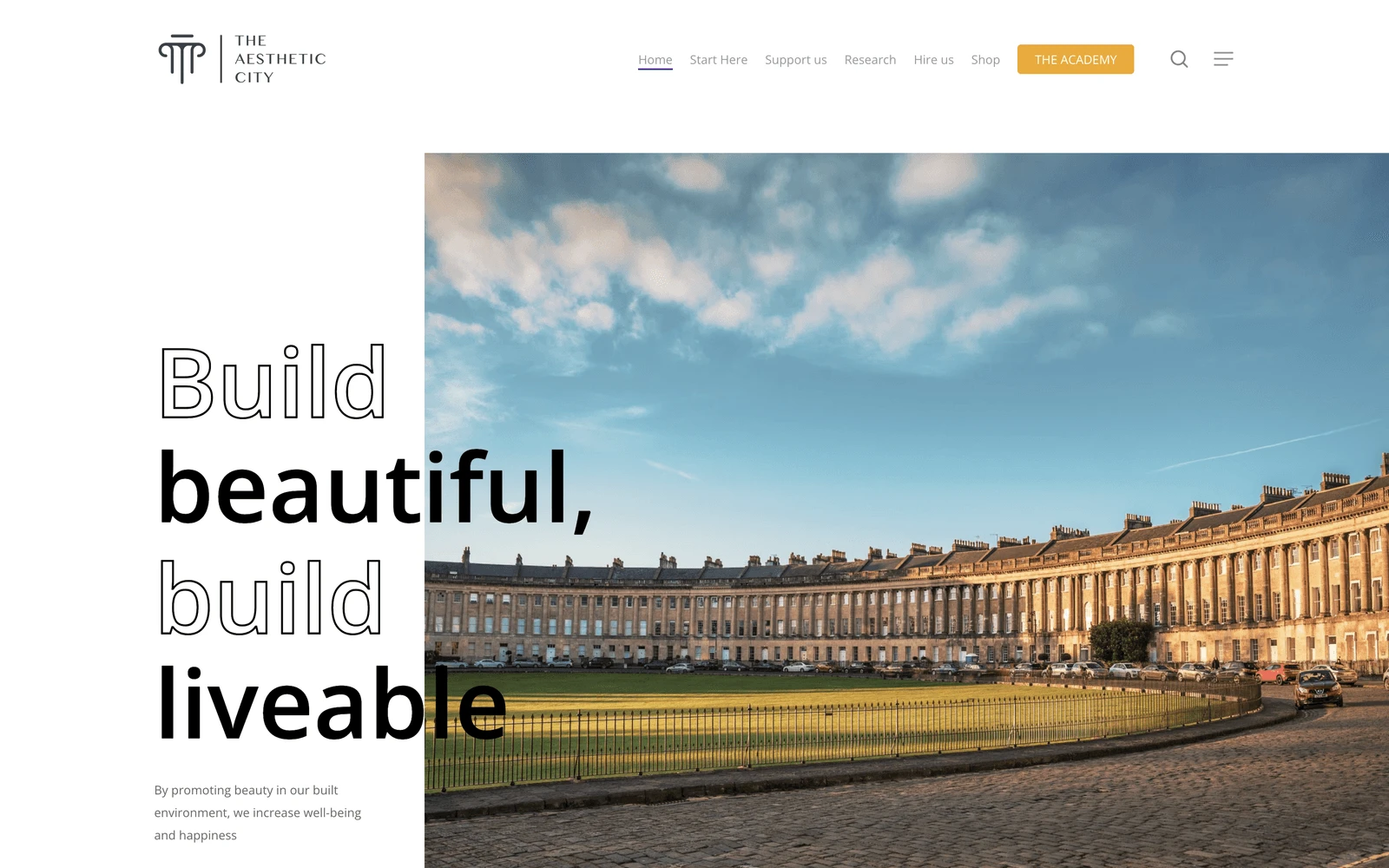Top screenshot of TheAestheticCity.com
