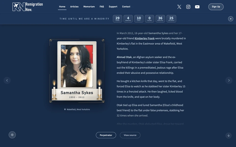 Screenshot of RemigrationNow.co.uk