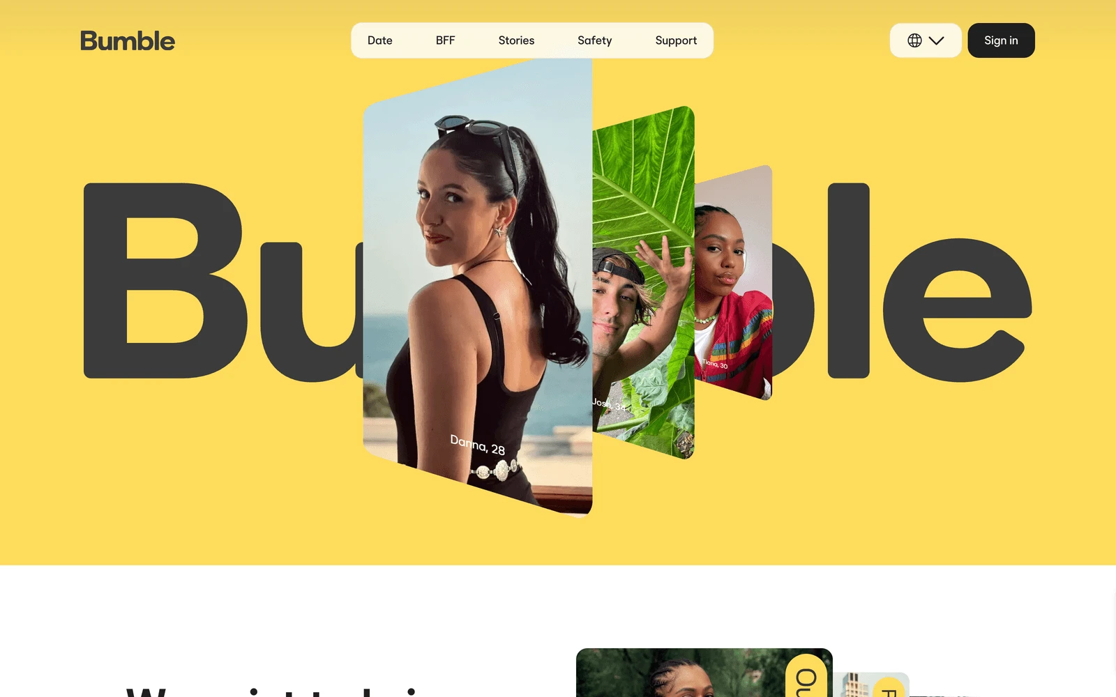 Top screenshot of Bumble.com