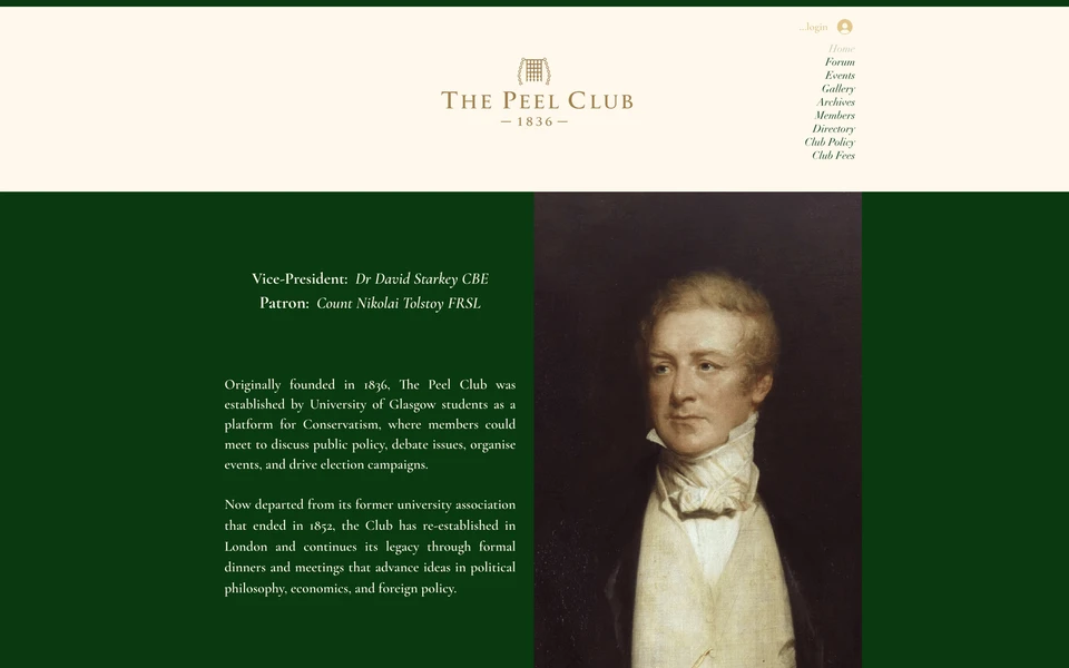 Screenshot of ThePeelClub.org
