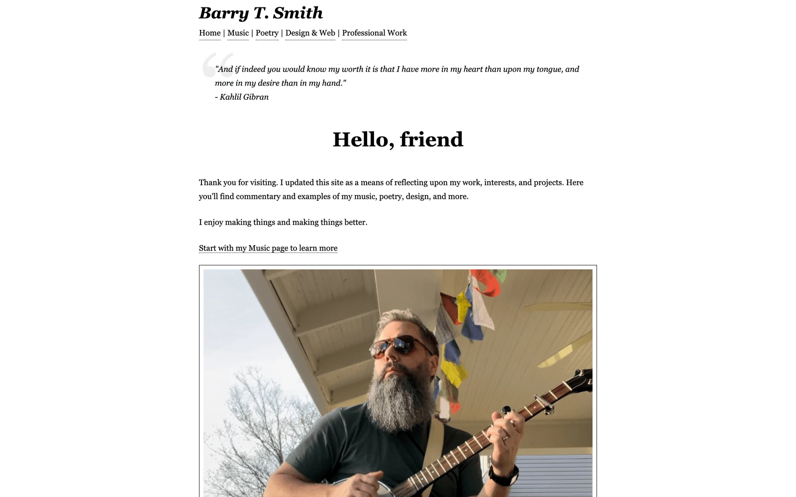 Top screenshot of BarryTSmith.com