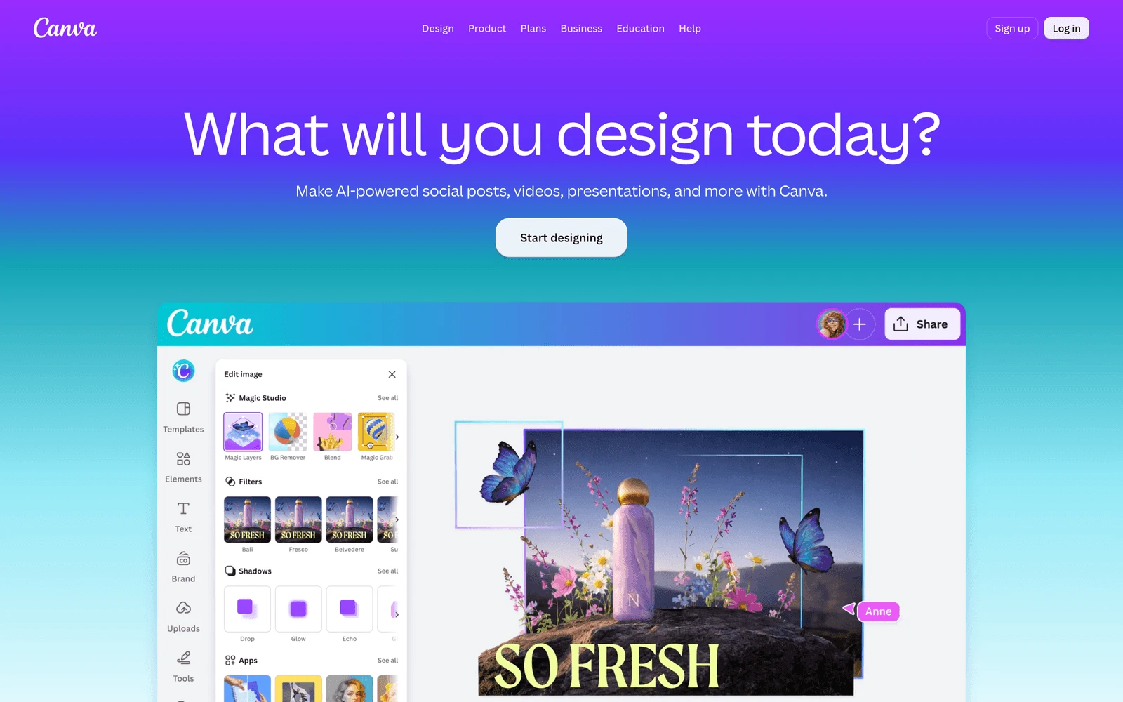 Top screenshot of Canva.com