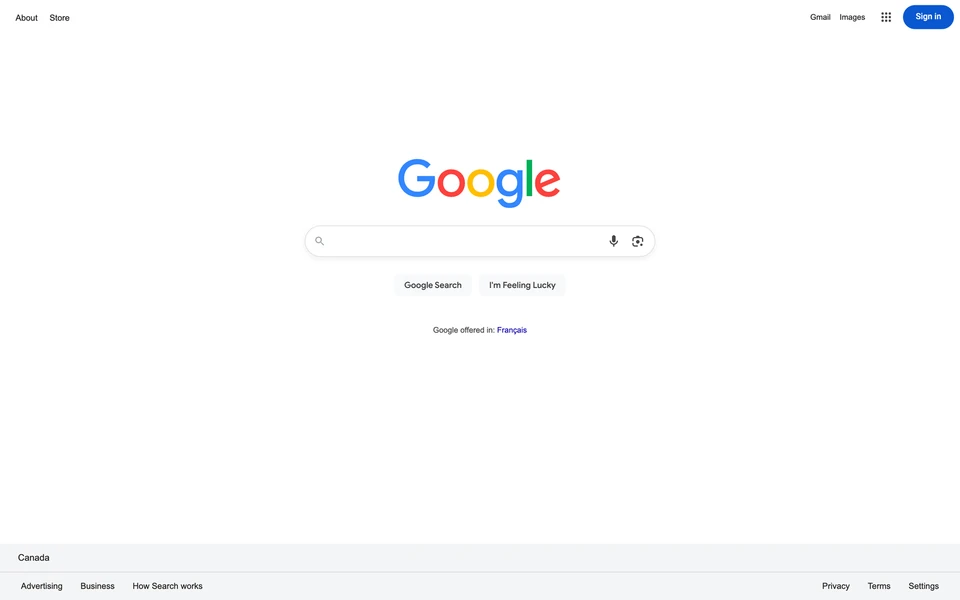 Screenshot of Google.com