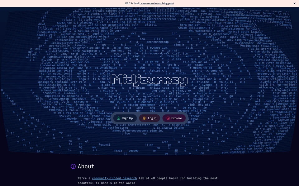 Screenshot of Midjourney.com