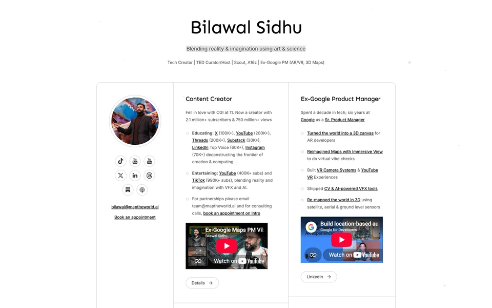 Screenshot of Bilawal.AI