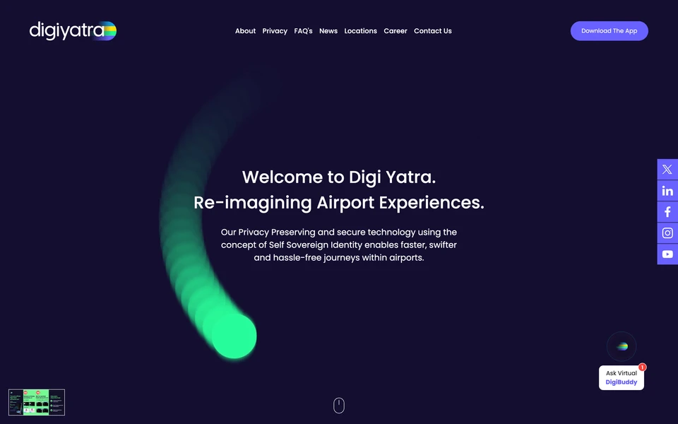 Screenshot of DigiYatraFoundation.com