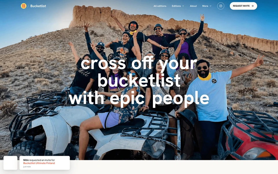 Screenshot of Bucketlist.to