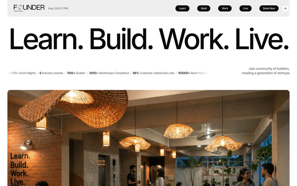 Screenshot of FounderStartupHouse.com