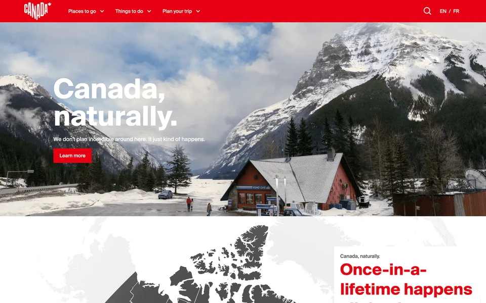 Screenshot of DestinationCanada.com Travel