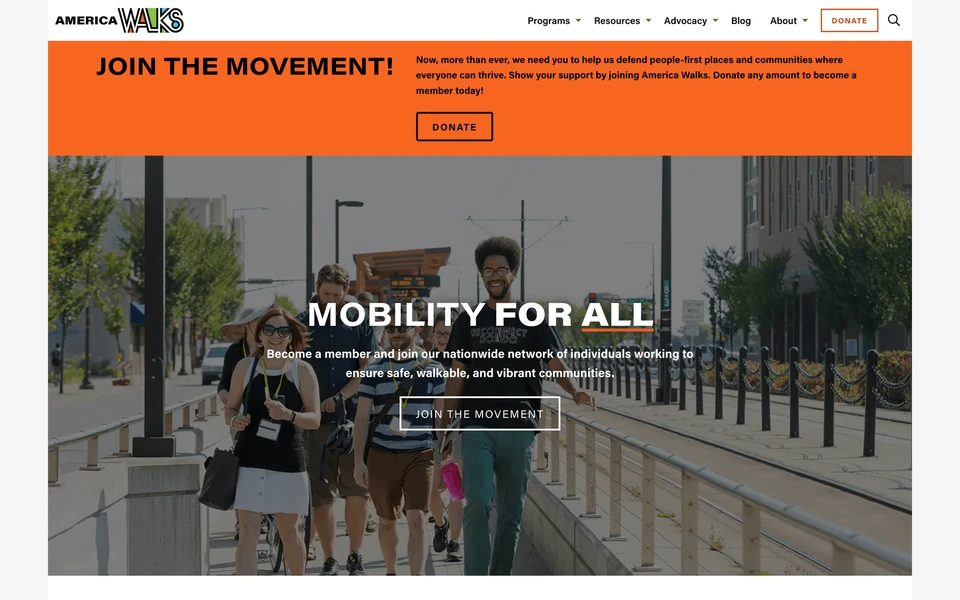 Screenshot of AmericaWalks.org