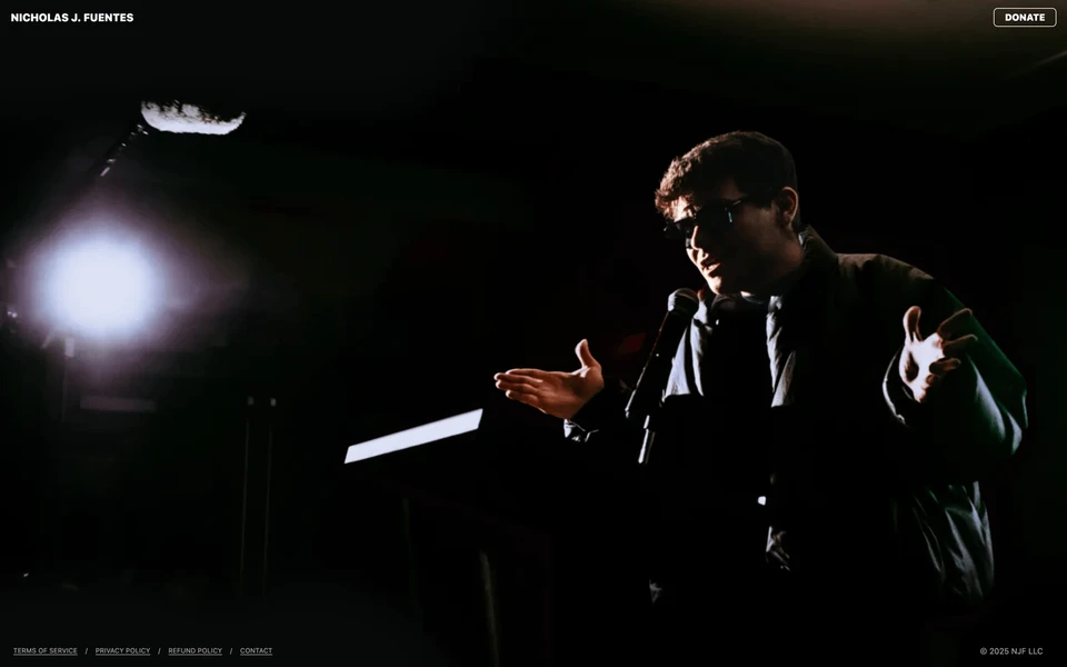 Screenshot of NicholasJFuentes.com