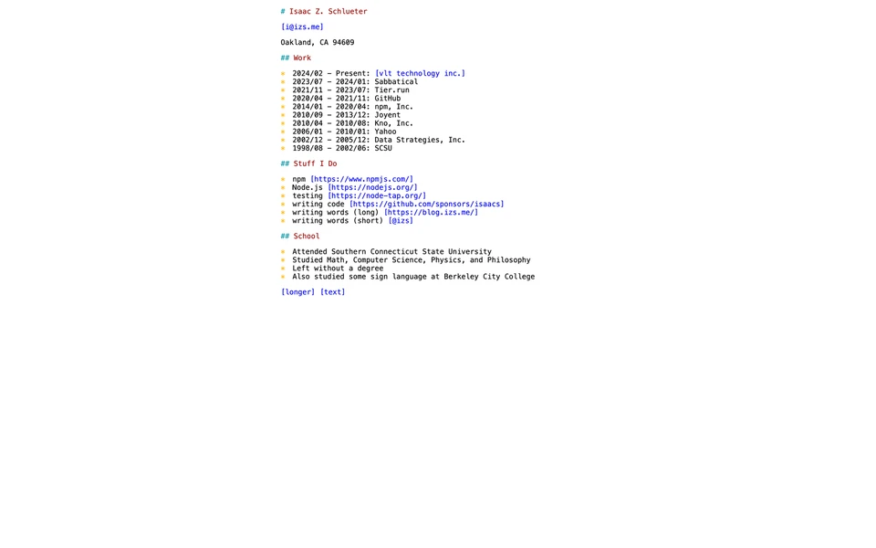 Screenshot of IZS.me
